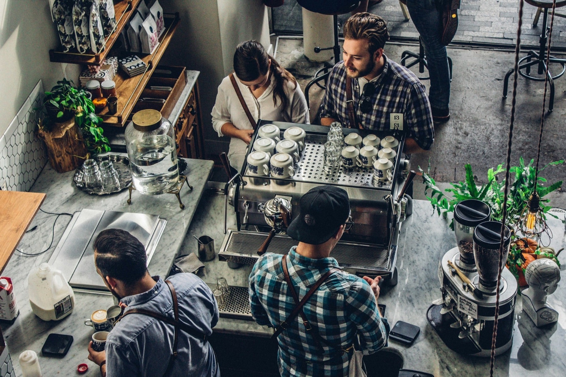 Small business owners at work